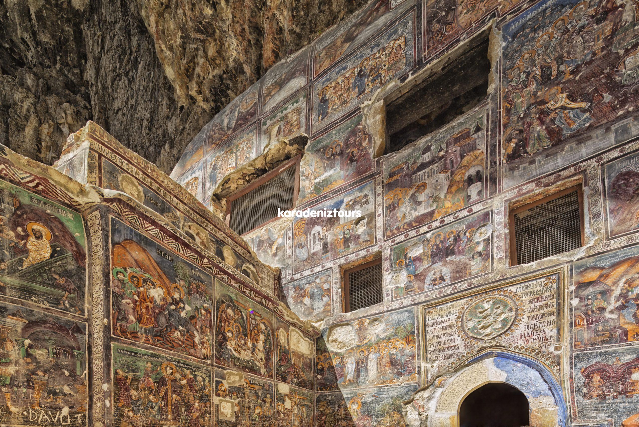 Painting on the wall of Sumela Monastery, Turkey